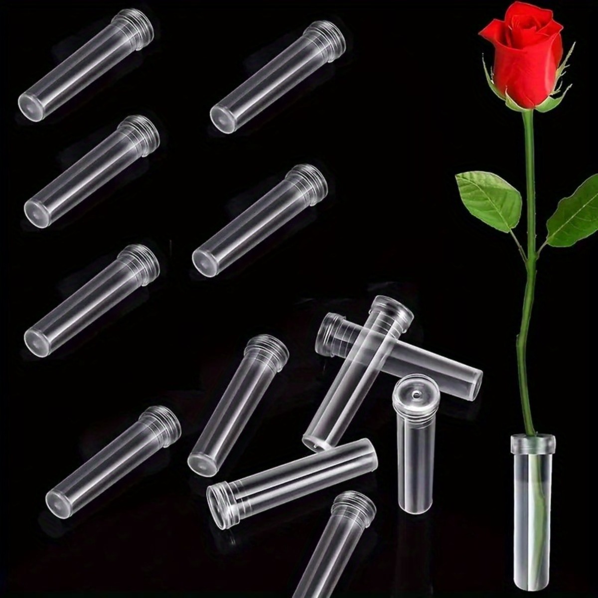 Wedding Decoration Supply - 10Pc Transparent Plastic Floral Stem Water