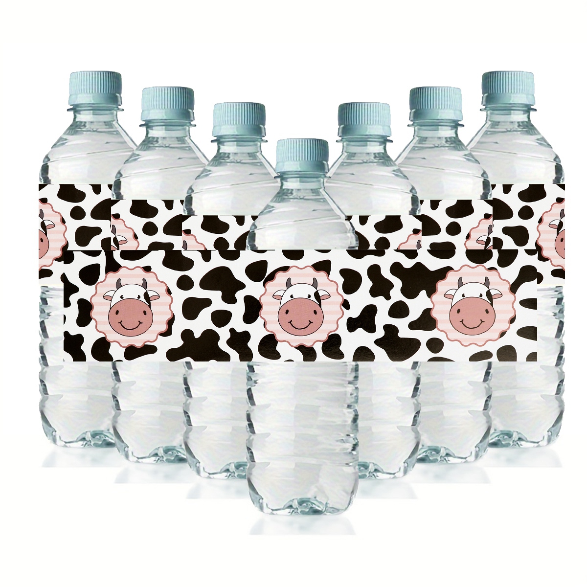 Wedding Decoration Supply - 10pcs Farm Cow Bottle Labels Pink