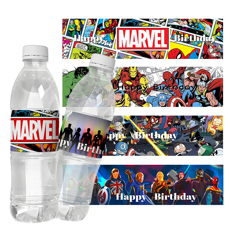 Wedding Water Supply - 6pcs Super Hero Theme Water Bottle