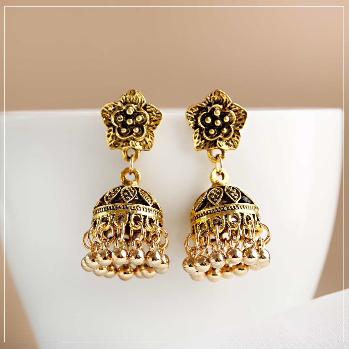 Indian Wedding Supply - Women's Boho Vintage Ethnic Indian Jhumka