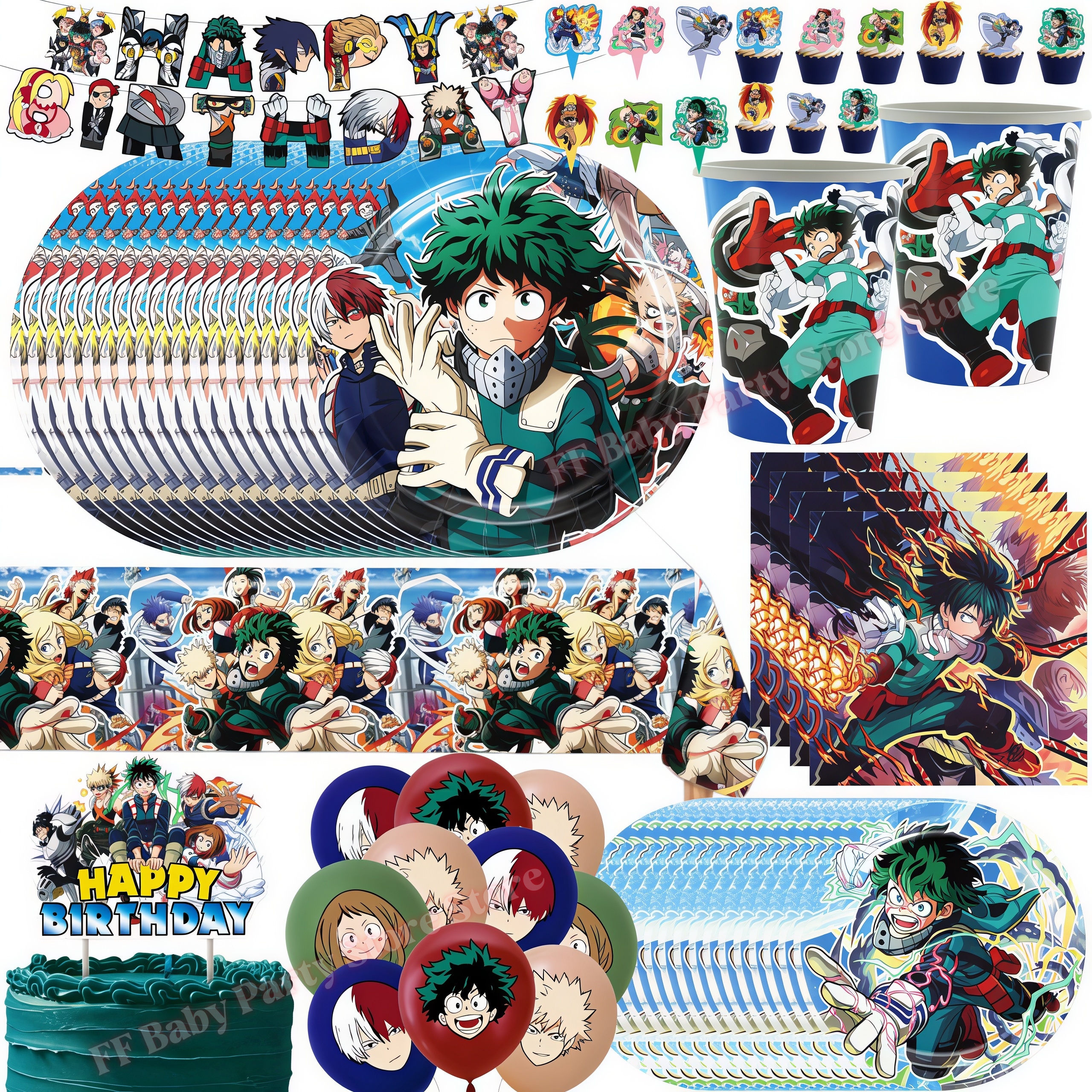 Confetti Balloon Set - My Heroed Academia Birthday Party Decoration