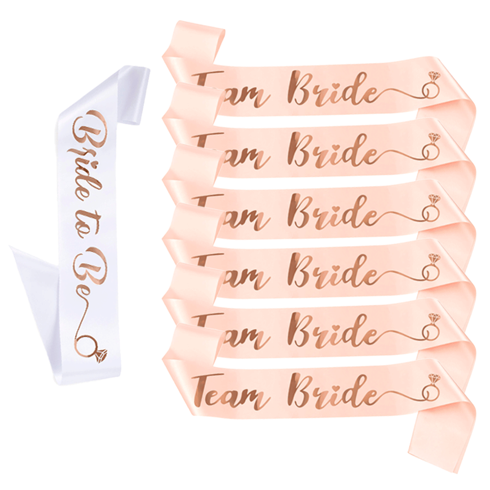 Bride Tribe Sash - 6/7Pcs Rose Gold Bride To Be