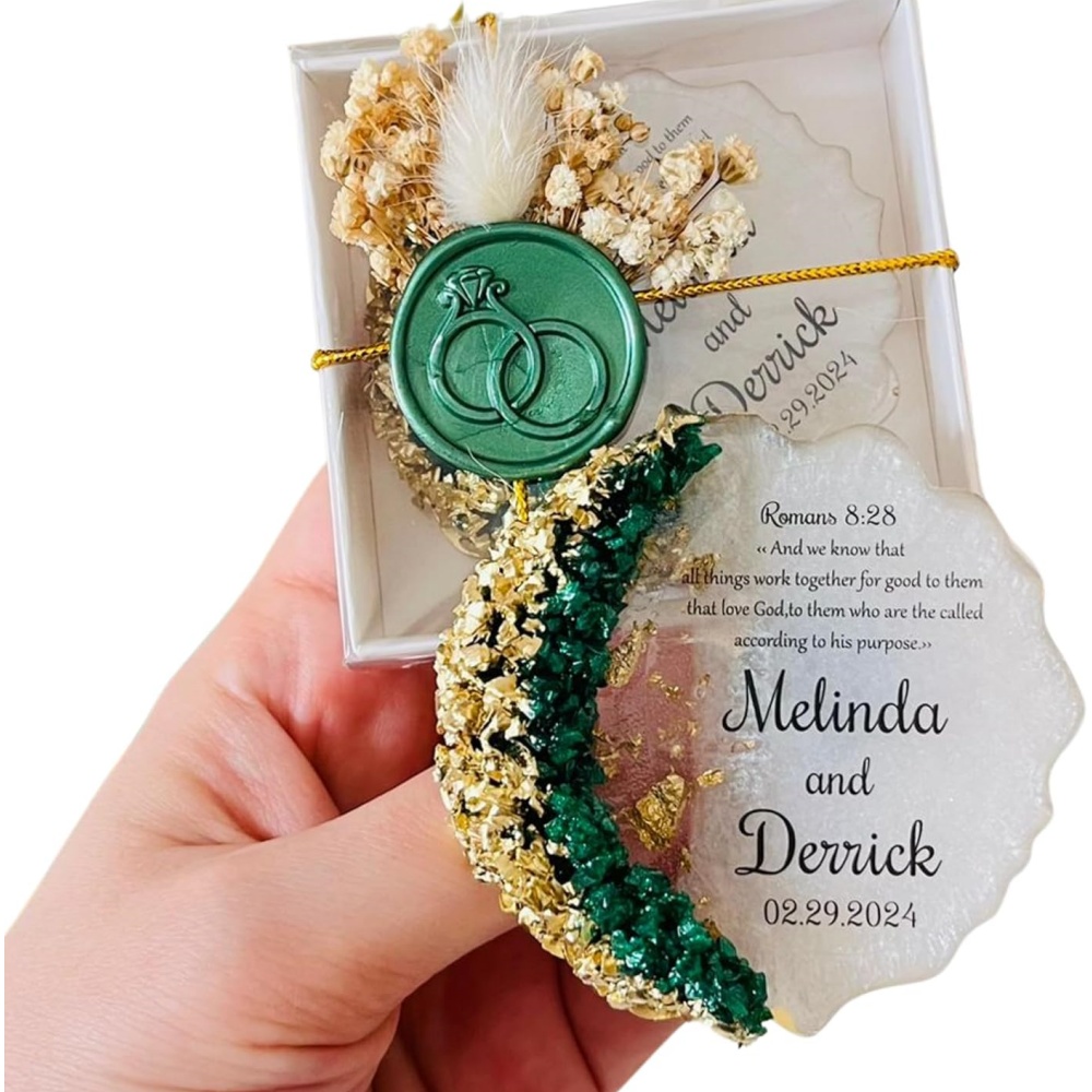 Wedding Package Gold - Personalized Wedding Gold Epoxy Magnet Favor