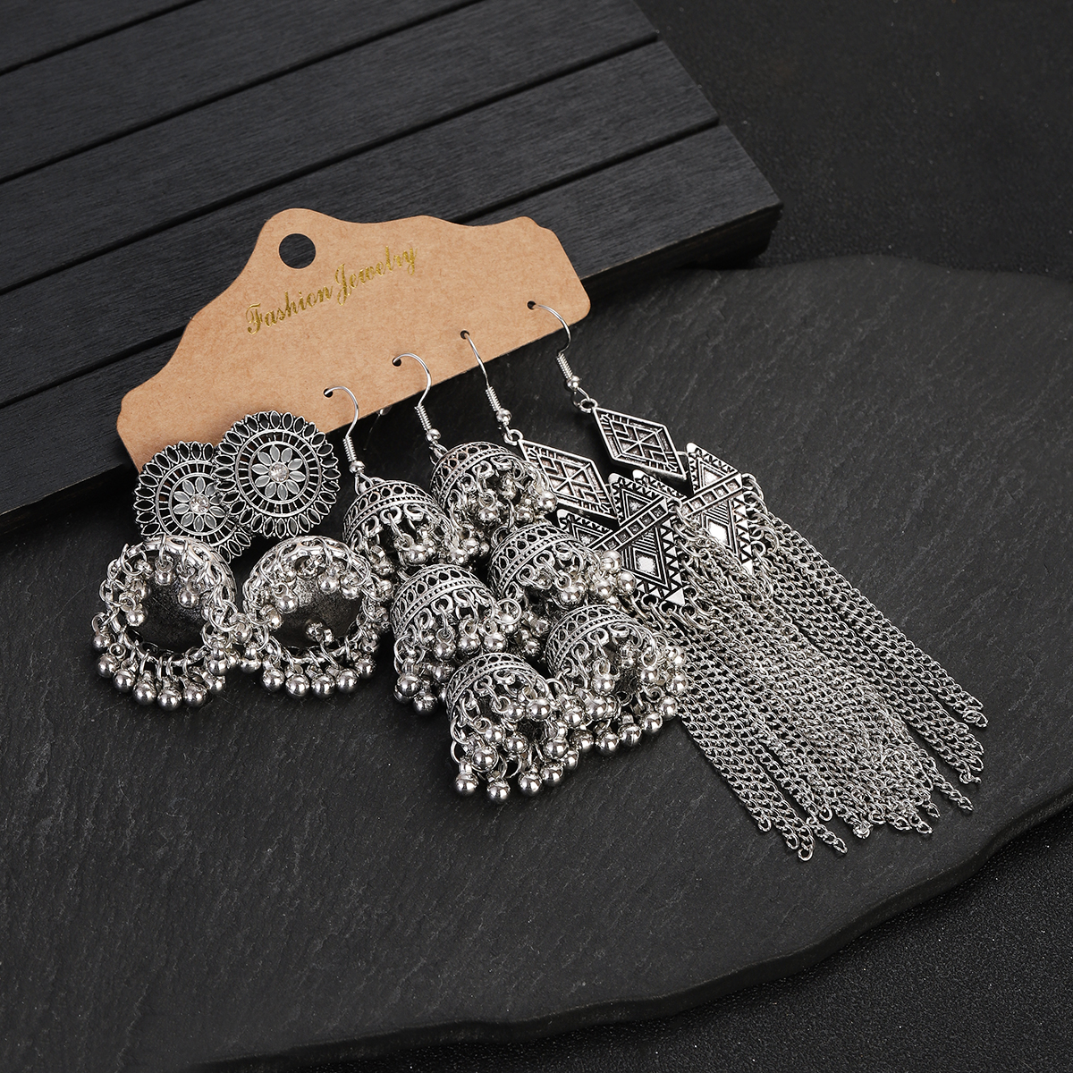 Indian Wedding Supply - Vintage Ethnic Long Chain Tassel Earrings