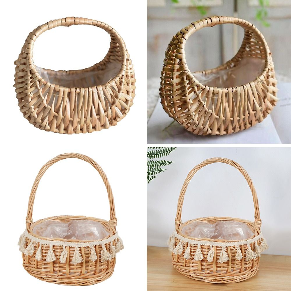 Flower Girl Basket - Willow Rattan Flower Girl Baskets Sturdy