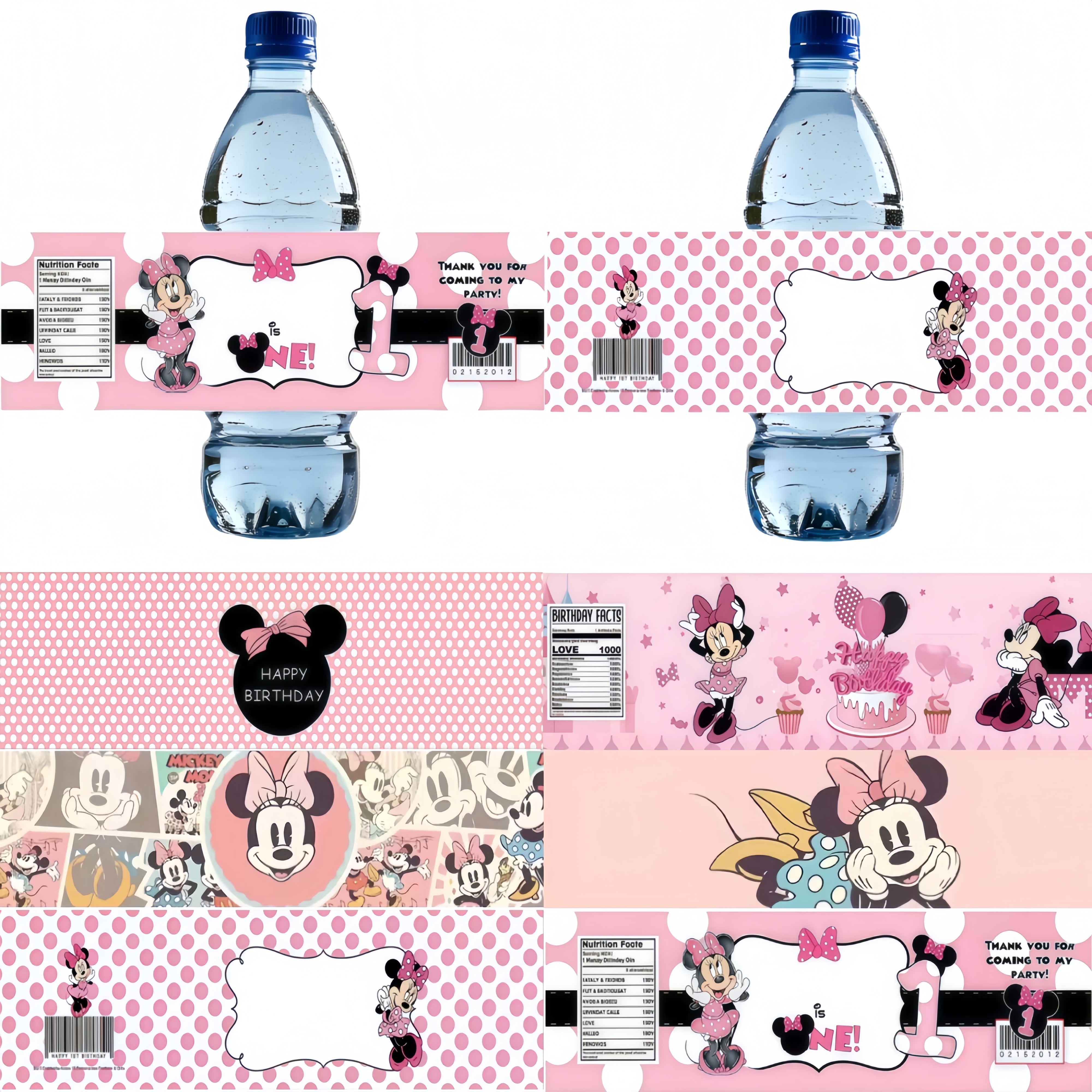 Minnie Party Supplies Bottle L - Wedding Water Supply 评论和价格