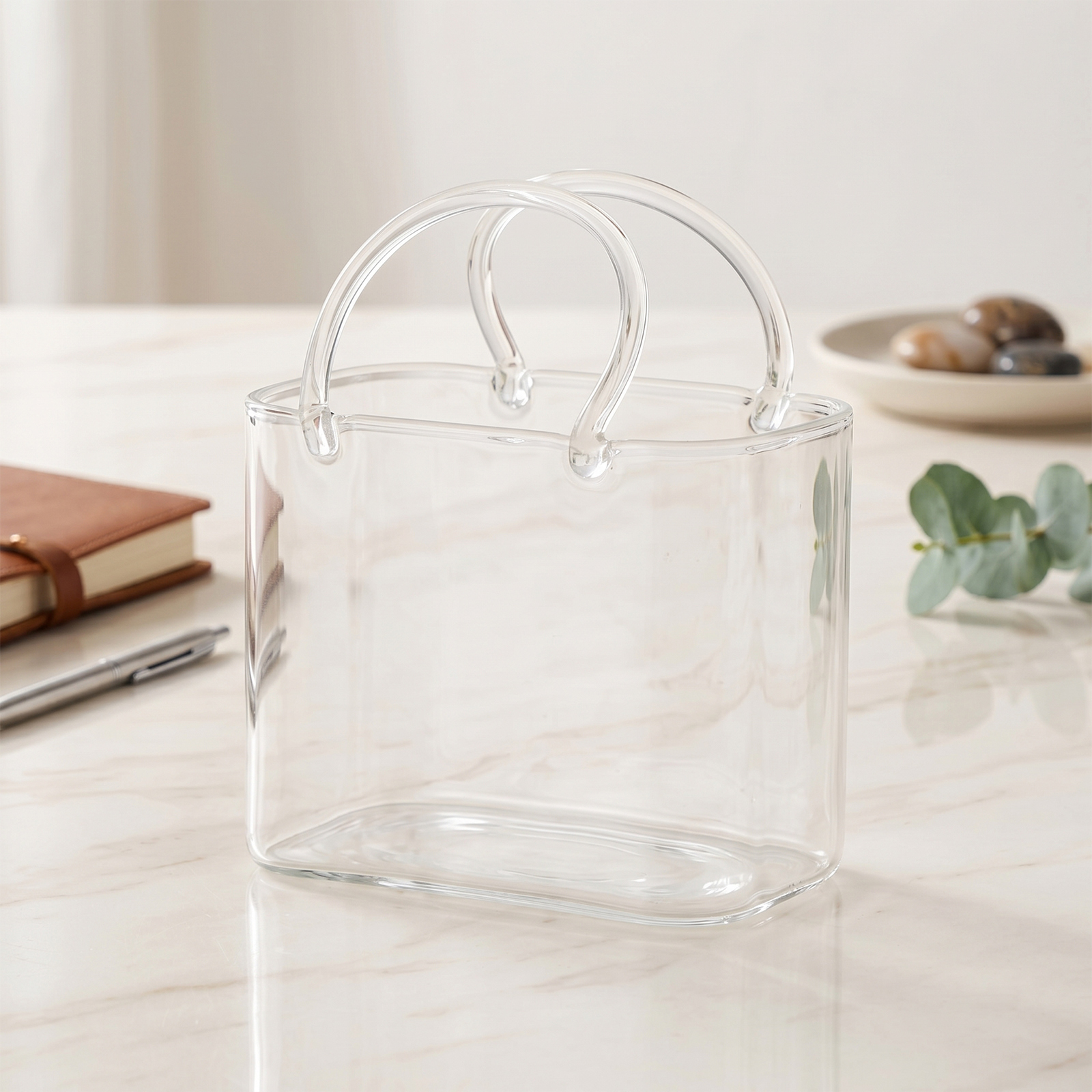 Glass Purse with Glass Straw C - Flower Girl Basket 评论和价格