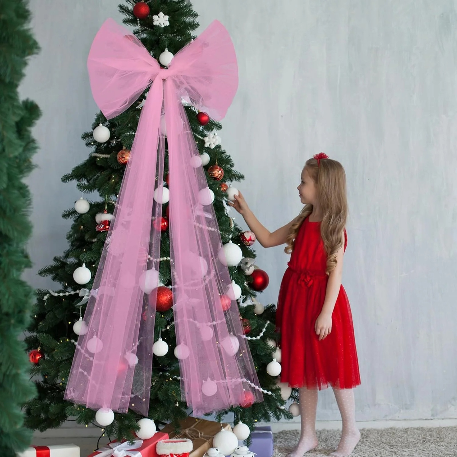 Christmas Tulle Bow Decoration - Wedding Supply Shops 评论和价格