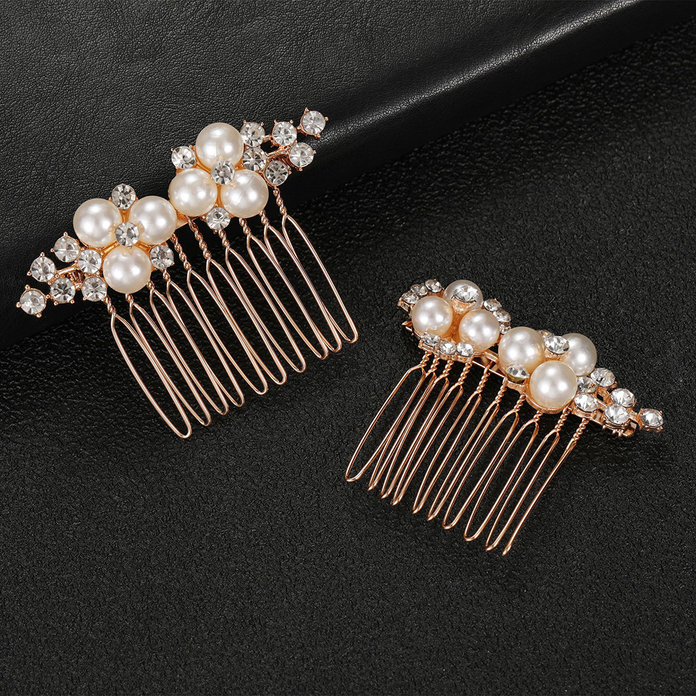 2Pcs Simple Wedding Hair Combs - Wedding Decoration Supply 评论和价格