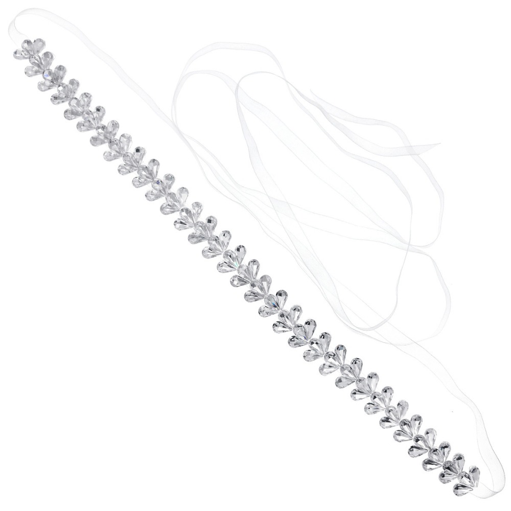 Elegant Crystal Pearls Wedding - Bridal Sash Ribbon 评论和价格