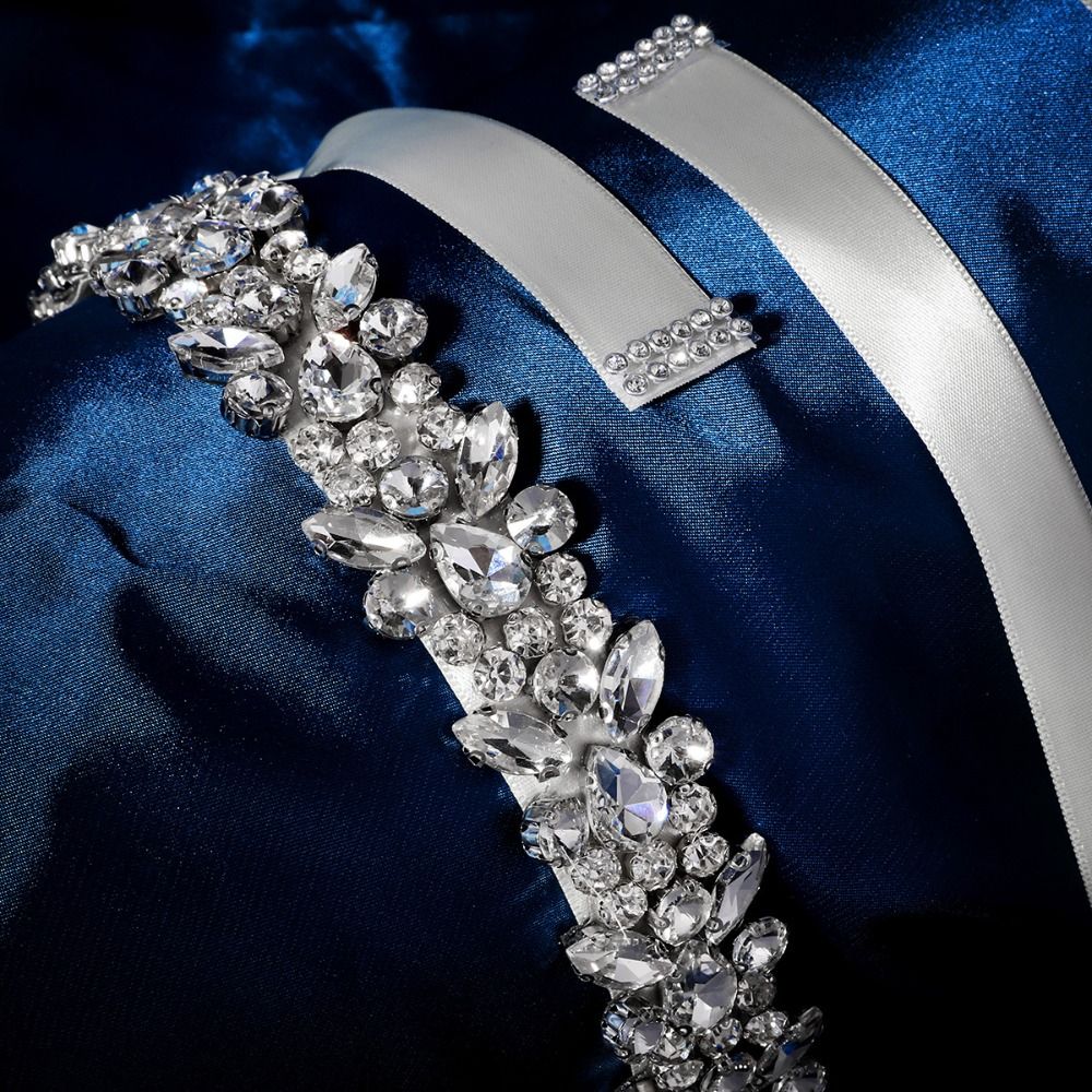 Elegant Crystal Pearls Wedding - Bridal Sash Ribbon 评论和价格