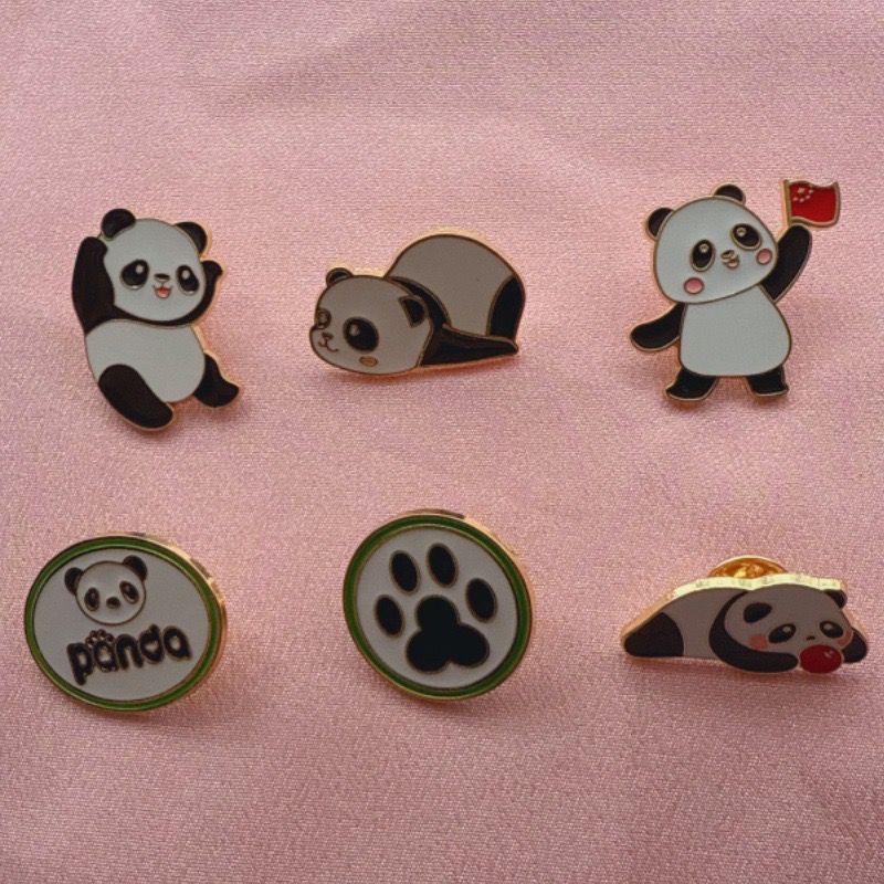 6pcs Cartoon China Panda Badge - Wedding Yes 评论和价格