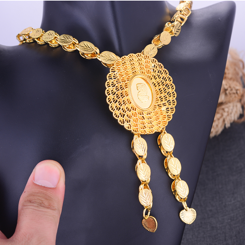 Dubai 24K Gold Color Jewelry S - Indian Wedding Supply 评论和价格