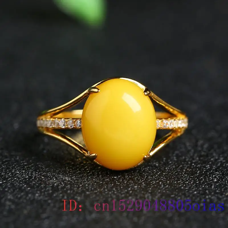 Yellow Amber Ring Fashion Luck - Wedding Zone 评论和价格