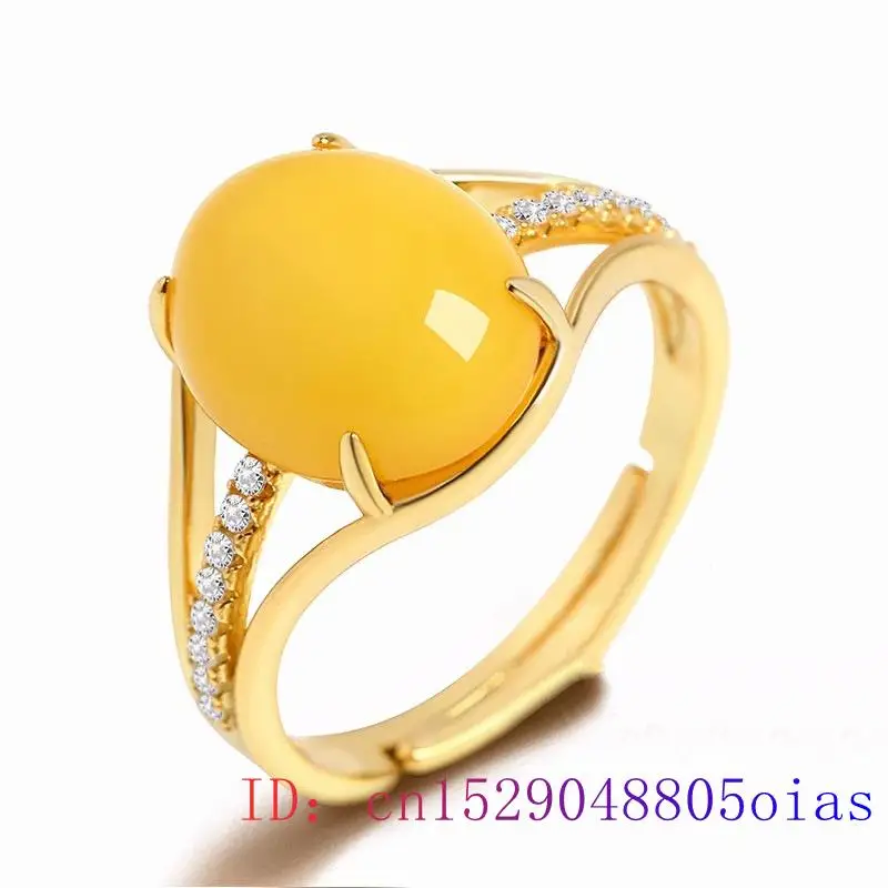 Yellow Amber Ring Fashion Luck - Wedding Zone 评论和价格