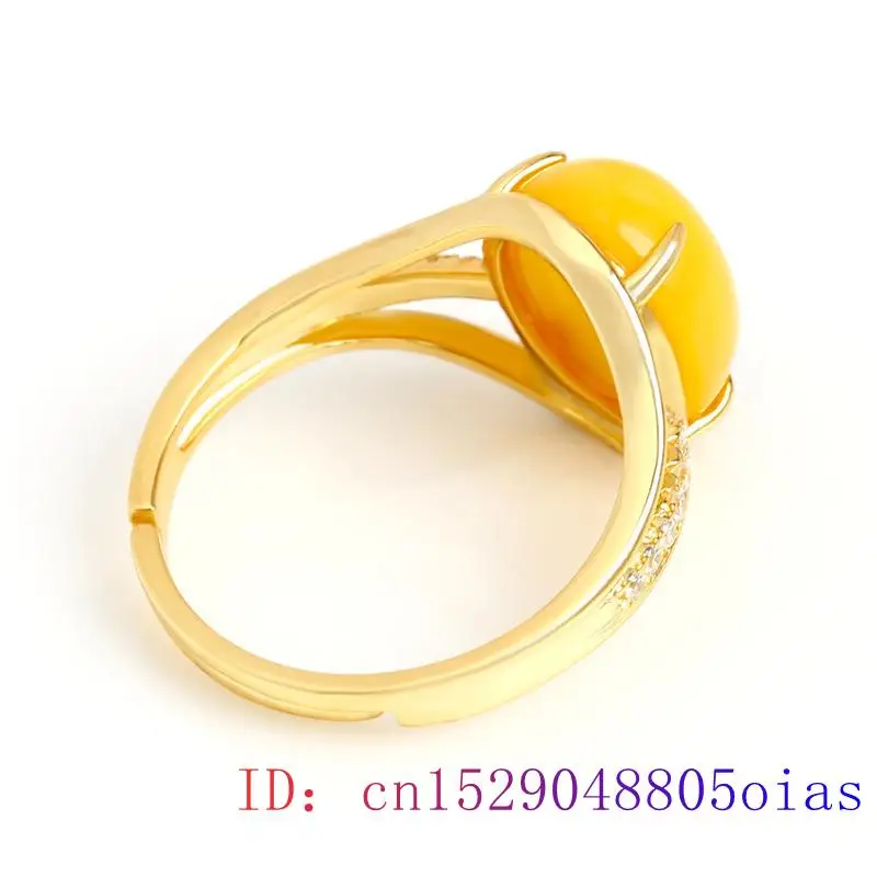 Yellow Amber Ring Fashion Luck - Wedding Zone 评论和价格