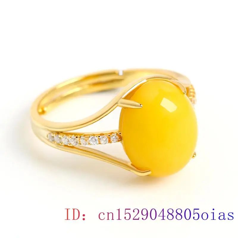 Yellow Amber Ring Fashion Luck - Wedding Zone 评论和价格