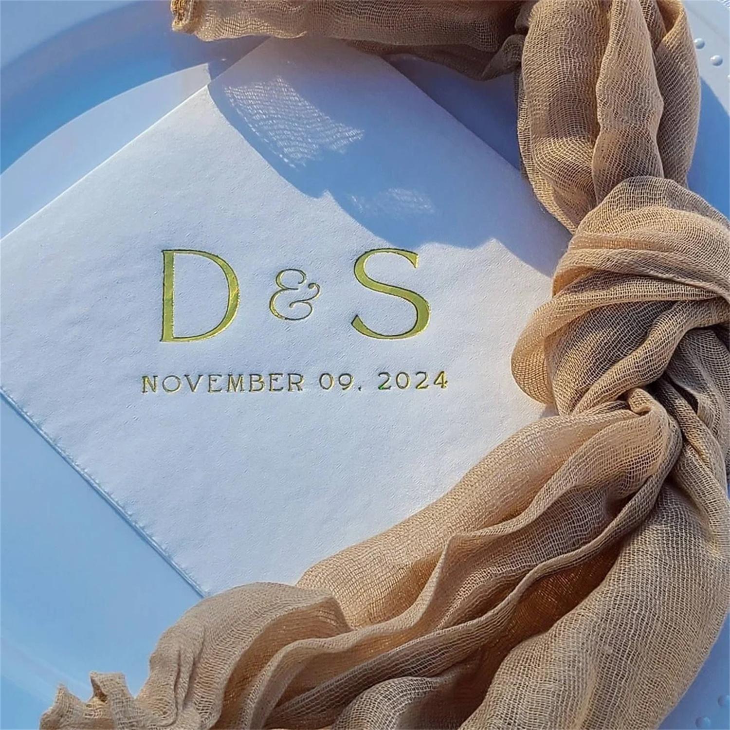 Wedding Cocktail Napkins Initi - Wedding Package Gold 评论和价格