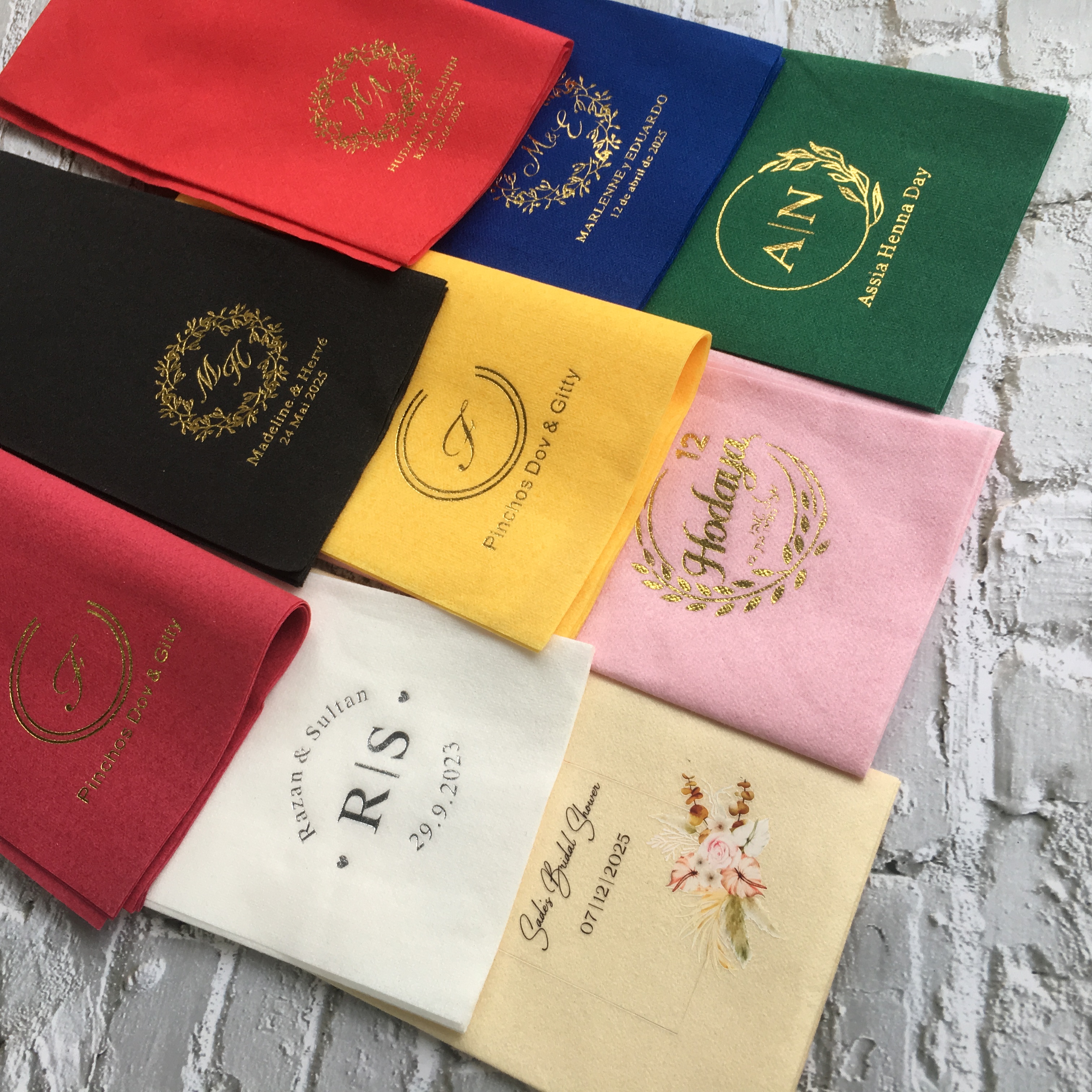 Wedding Cocktail Napkins Initi - Wedding Package Gold 评论和价格