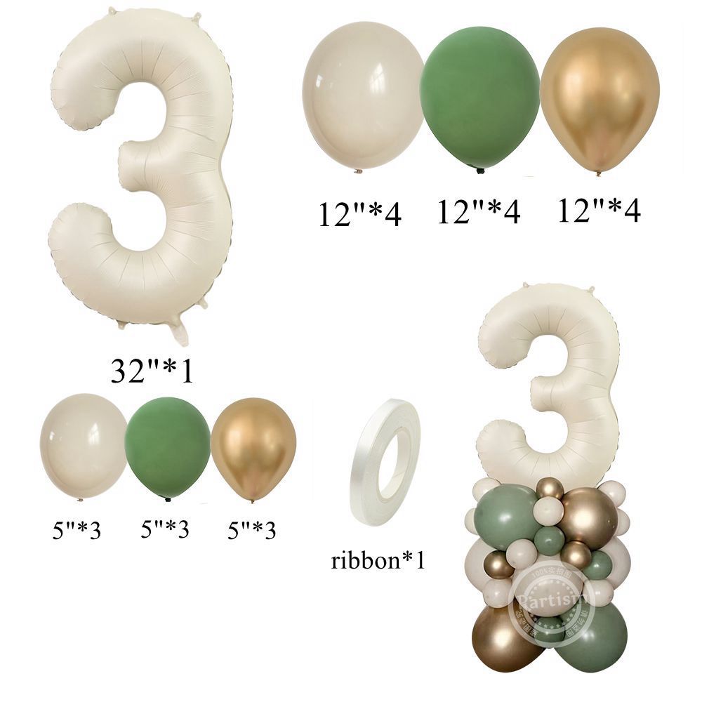 23pcs Avocado Green Balloons T - Confetti Balloon Set 评论和价格