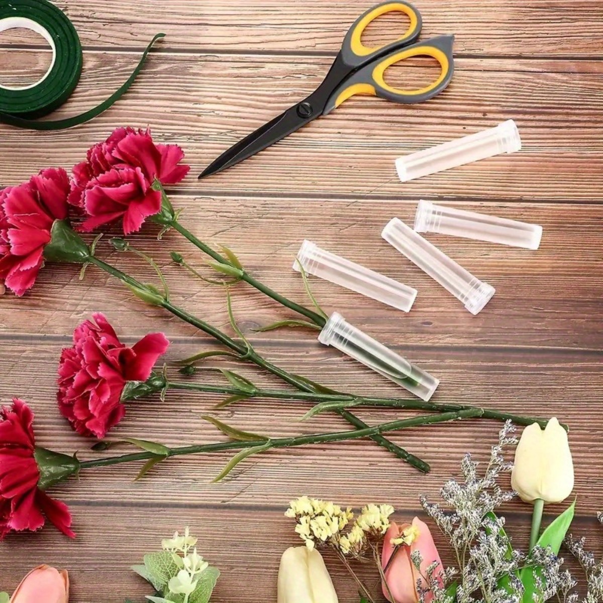 10Pc Transparent Plastic Flora - Wedding Decoration Supply 评论和价格
