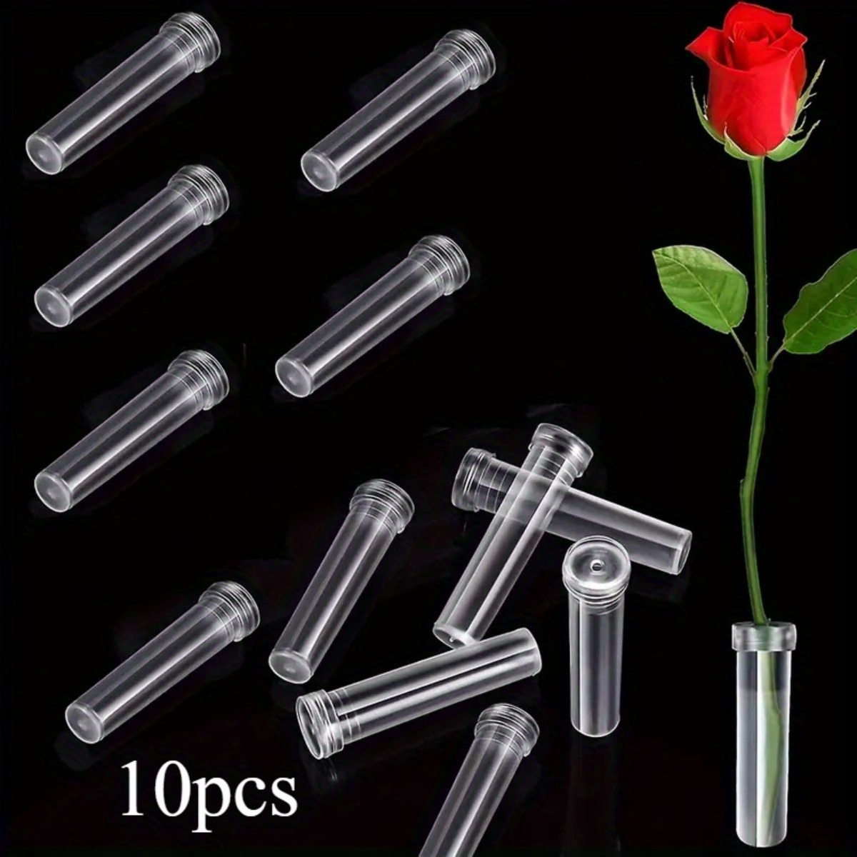 10Pc Transparent Plastic Flora - Wedding Decoration Supply 评论和价格