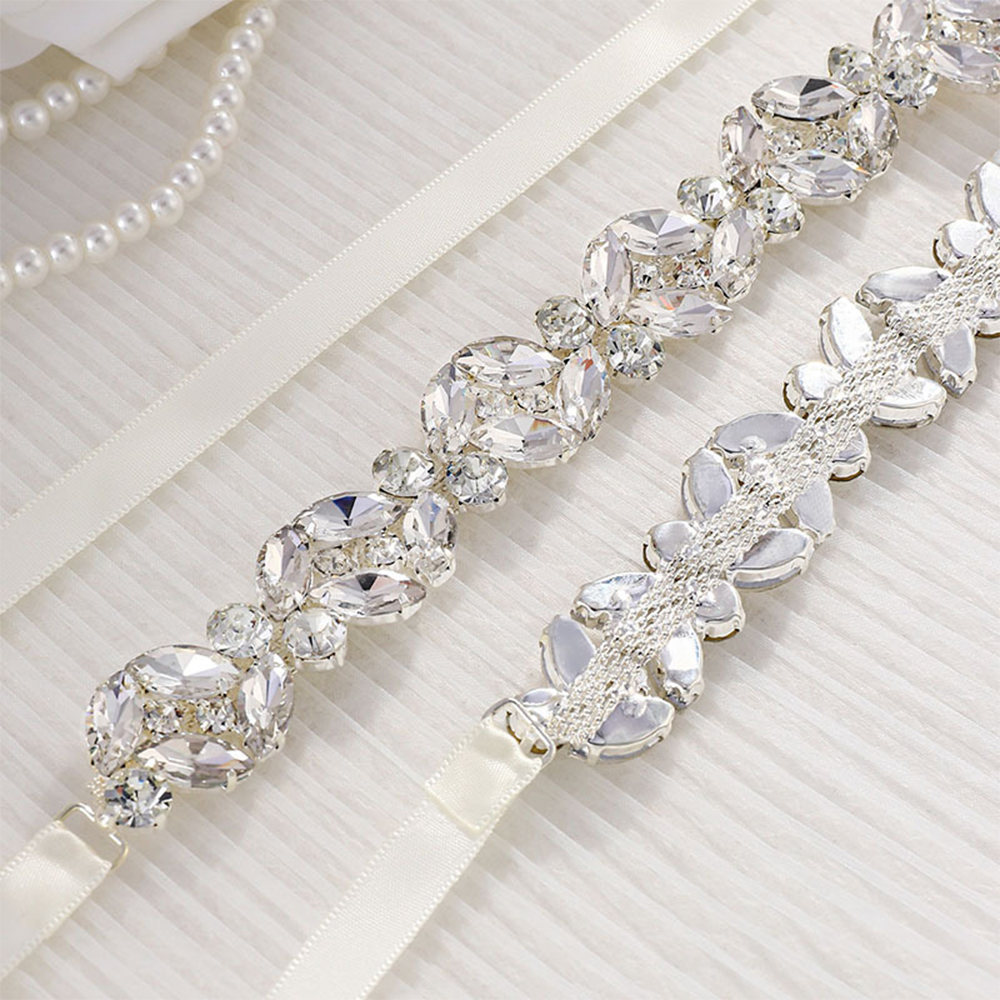 Ultra-shiny Alloy Diamond-stud - Bridal Sash Ribbon 评论和价格