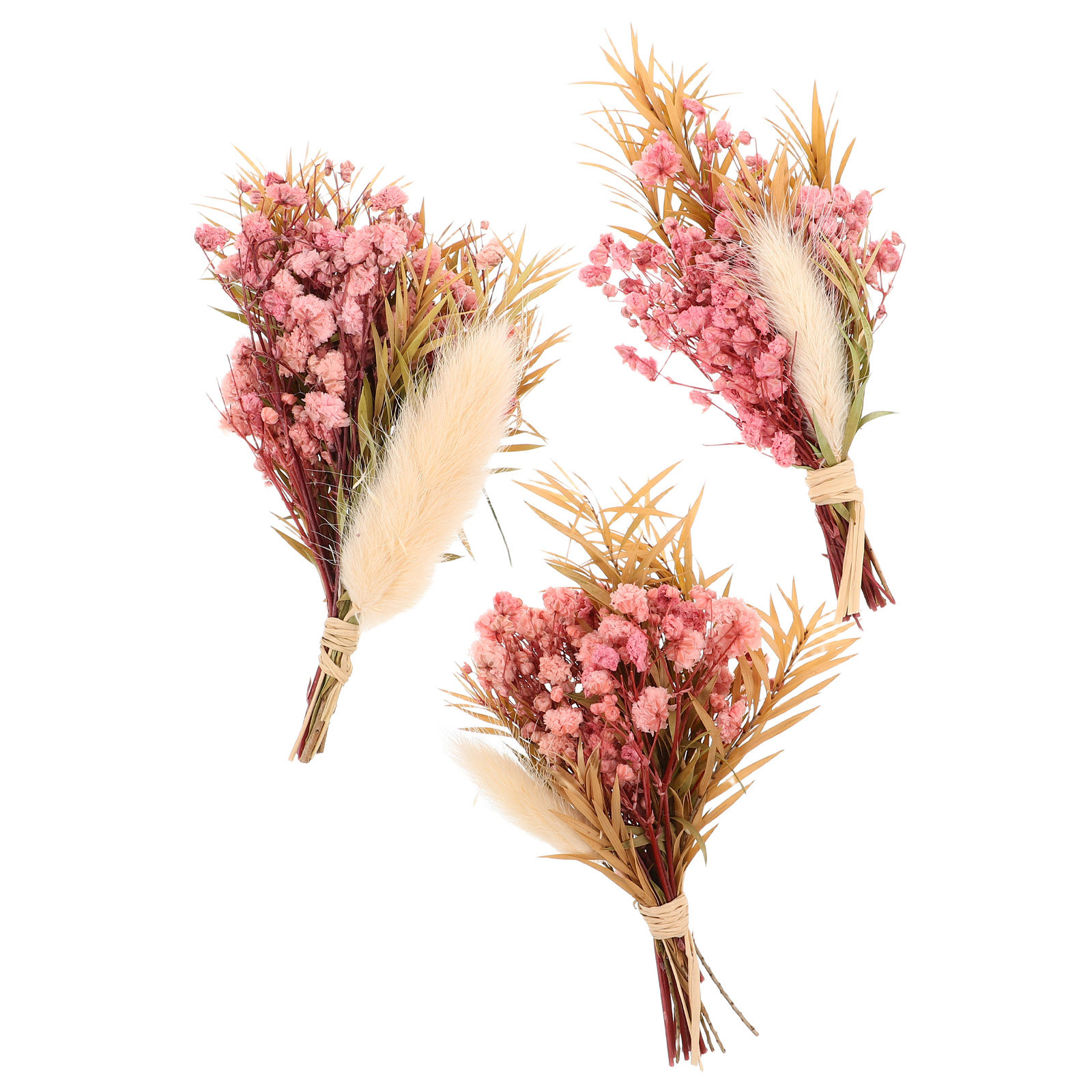3Pcs Mini Dried Floral Bouquet - Flower Girl Basket 评论和价格