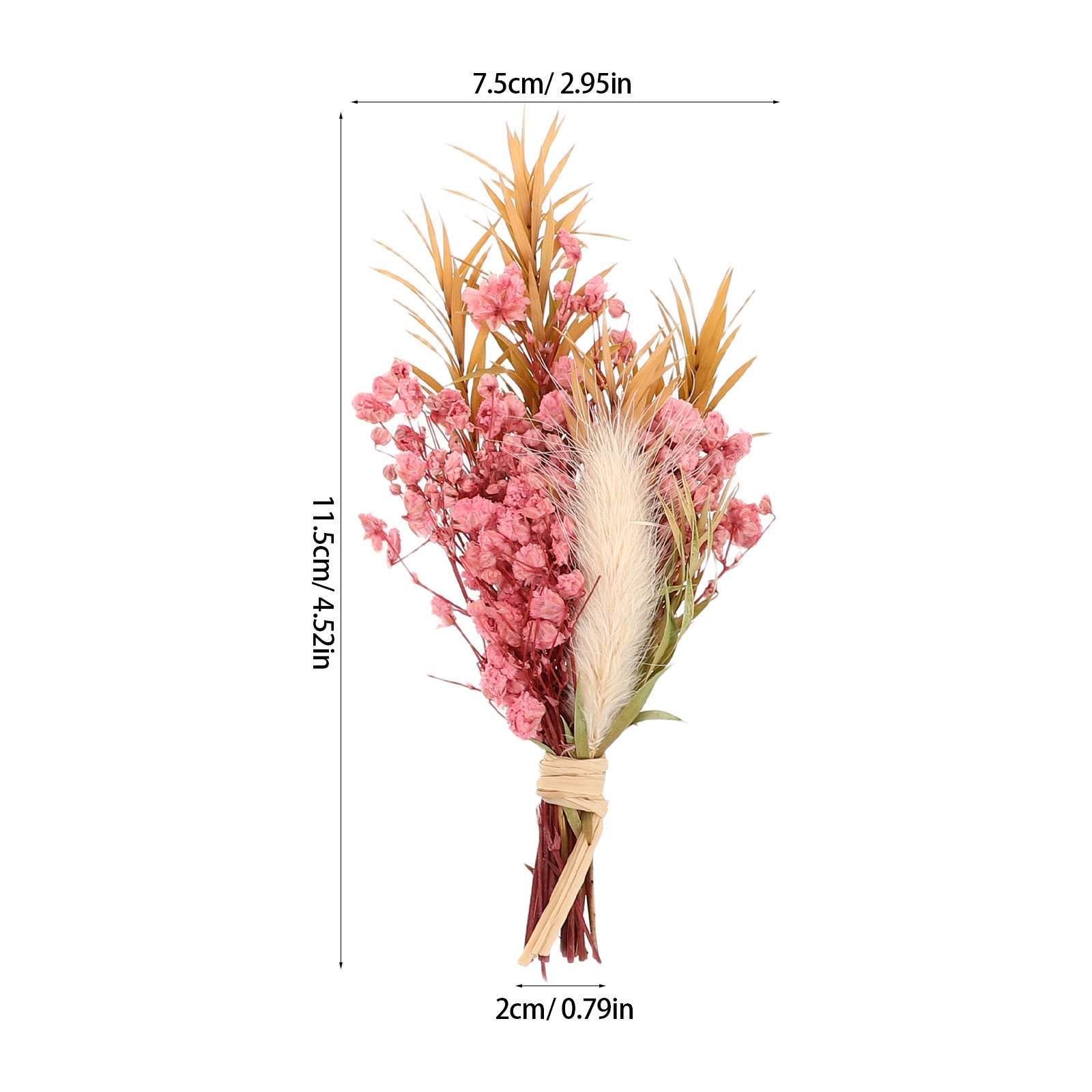 3Pcs Mini Dried Floral Bouquet - Flower Girl Basket 评论和价格