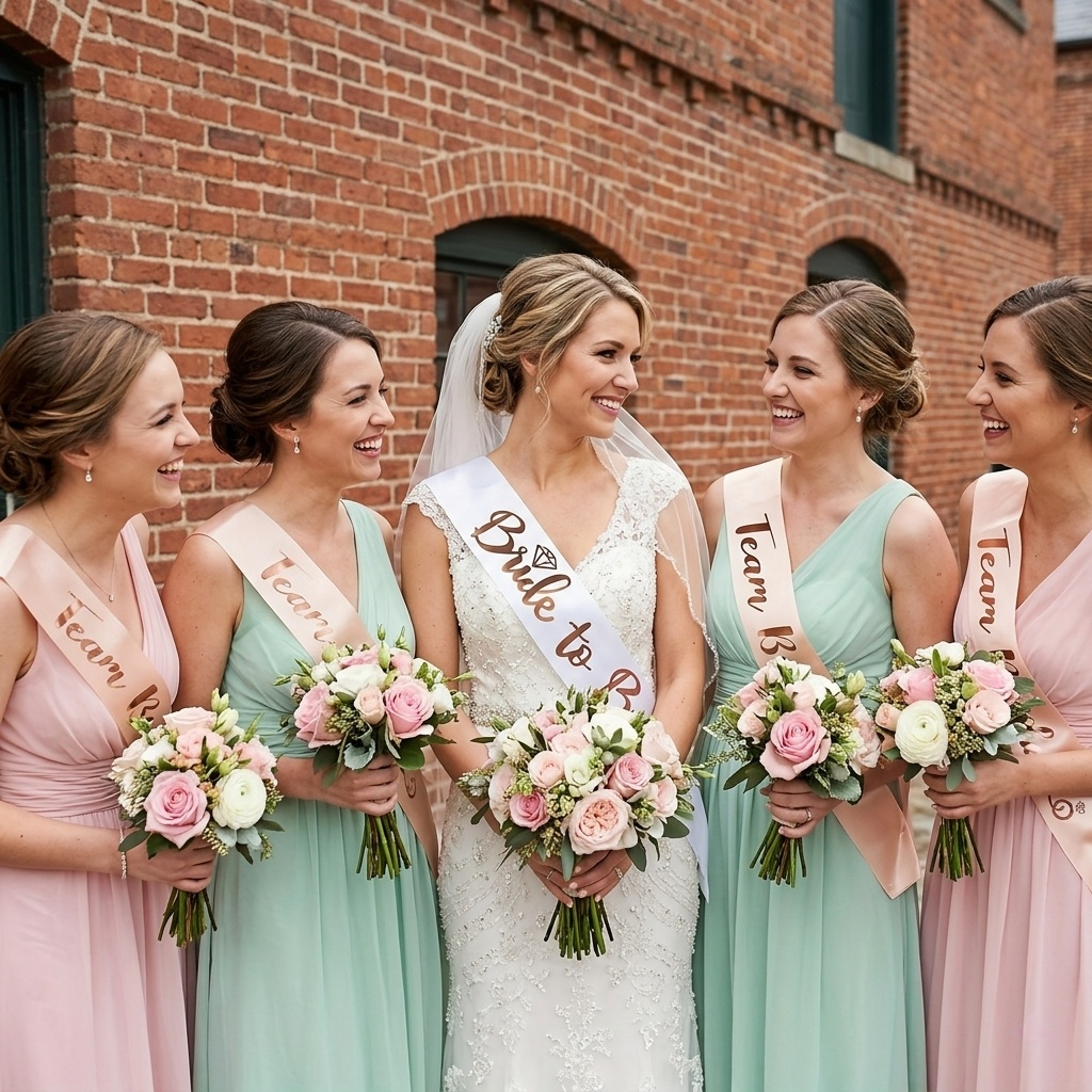 7pcs Set Rose Gold Foil BRIDE  - Bride Tribe Sash 评论和价格