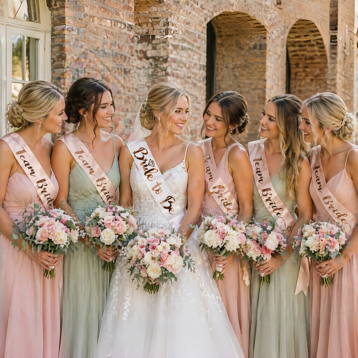 7pcs Set Rose Gold Foil BRIDE  - Bride Tribe Sash 评论和价格