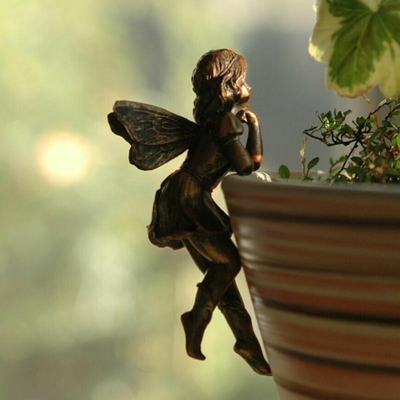 Garden Pot Ornaments Fairy Gir - Flower Girl Basket 评论和价格