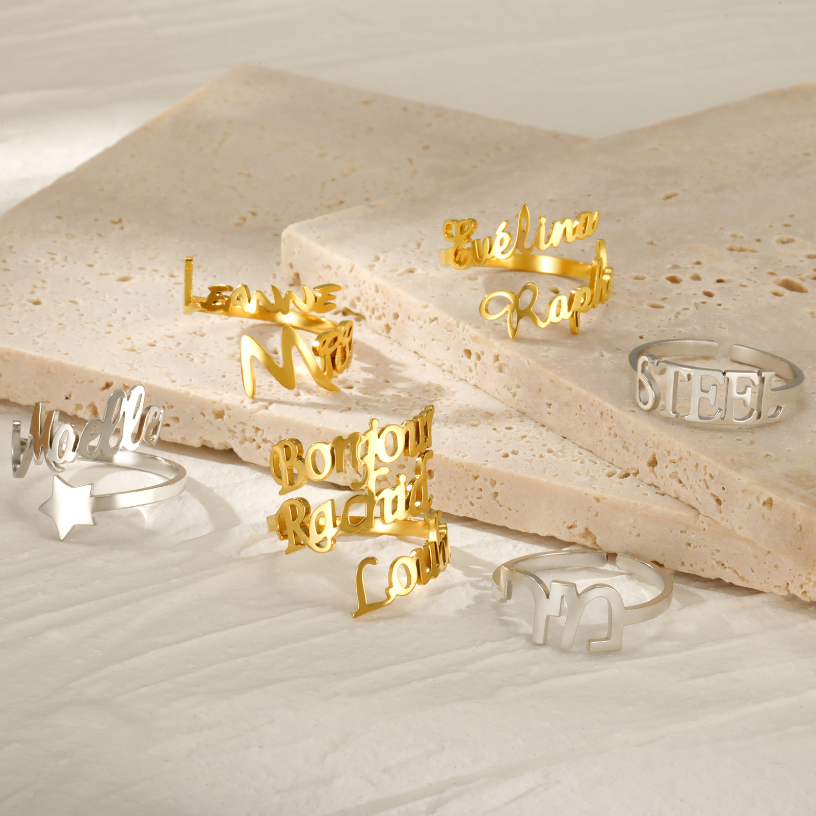 Custom Double Name Rings for W - Wedding Zone 评论和价格