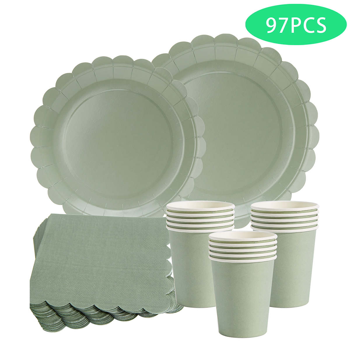 97pcs/set Disposable Tableware - Wedding Decoration Supply 评论和价格