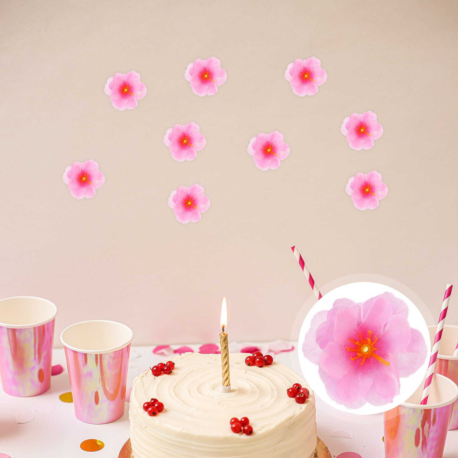 100Pcs Cherry Blossom Fabric F - Wedding Decoration Supply 评论和价格