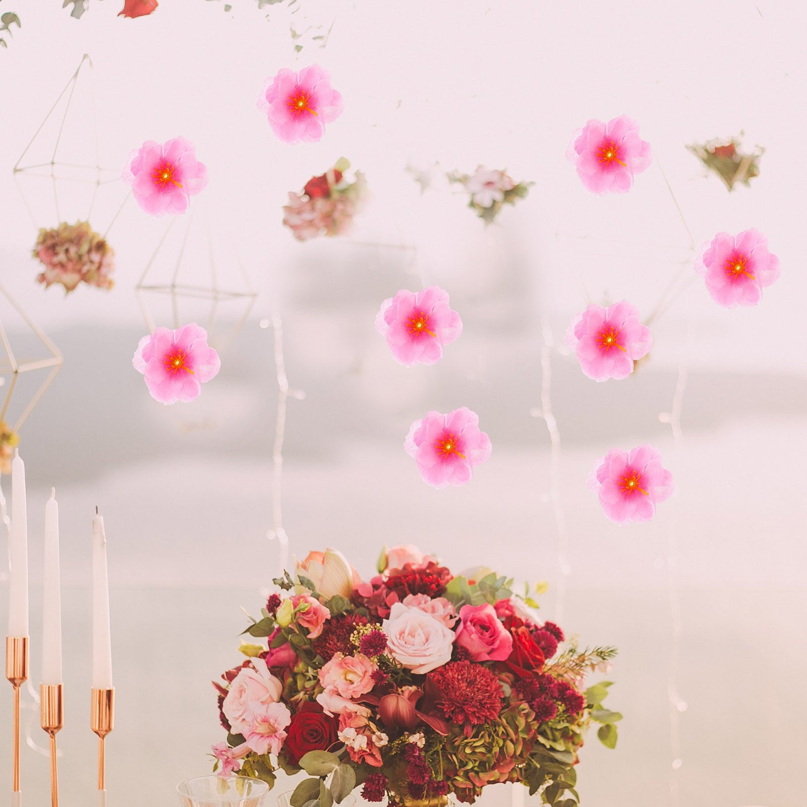 100Pcs Cherry Blossom Fabric F - Wedding Decoration Supply 评论和价格