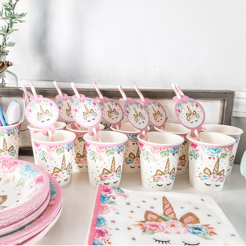 Unicorn Plate Napkin Cups Unic - Confetti Balloon Set 评论和价格