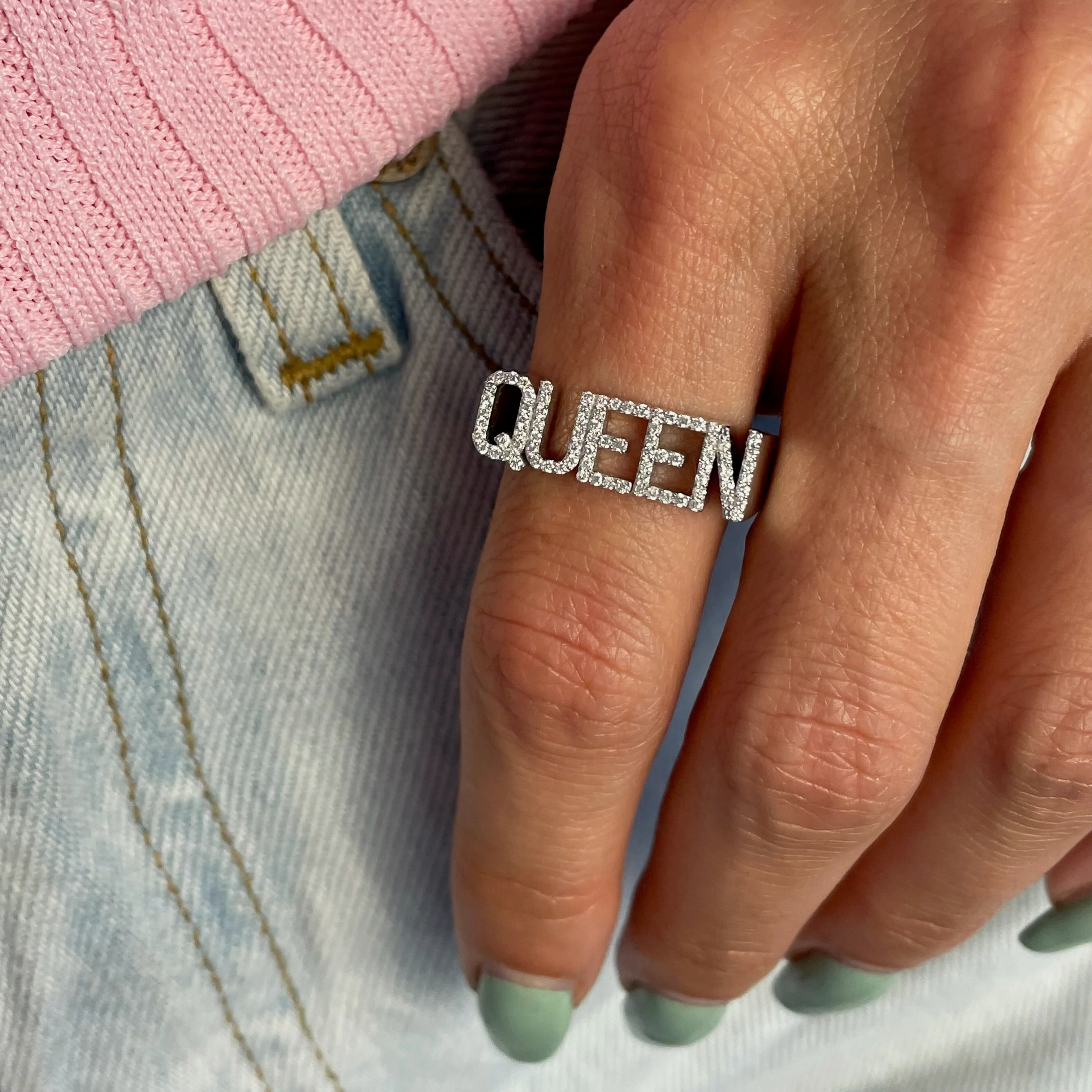 3D Name Ring Custom Diamond Na - Wedding Zone 评论和价格
