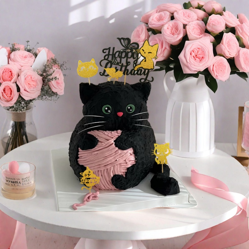 Cat Party Cake Decoration Anim - Suit Supply Wedding Party 评论和价格