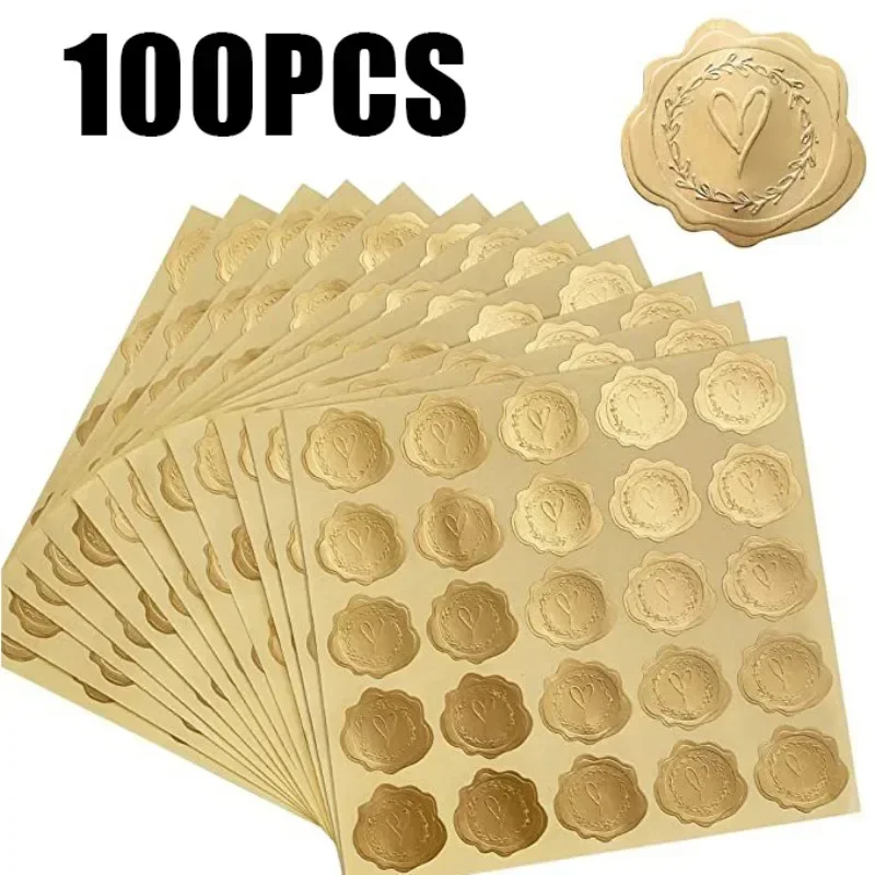 25/100Pcs Gold Embossed Heart  - Wedding Envelopes 评论和价格