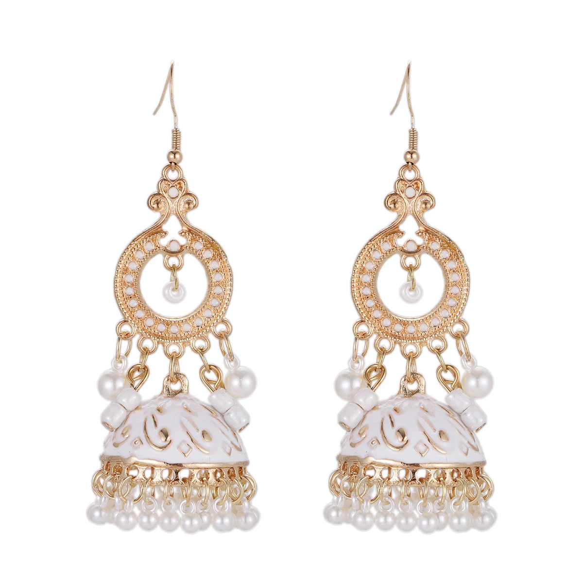 Boho White Enamel Indian Bell  - Indian Wedding Supply 评论和价格