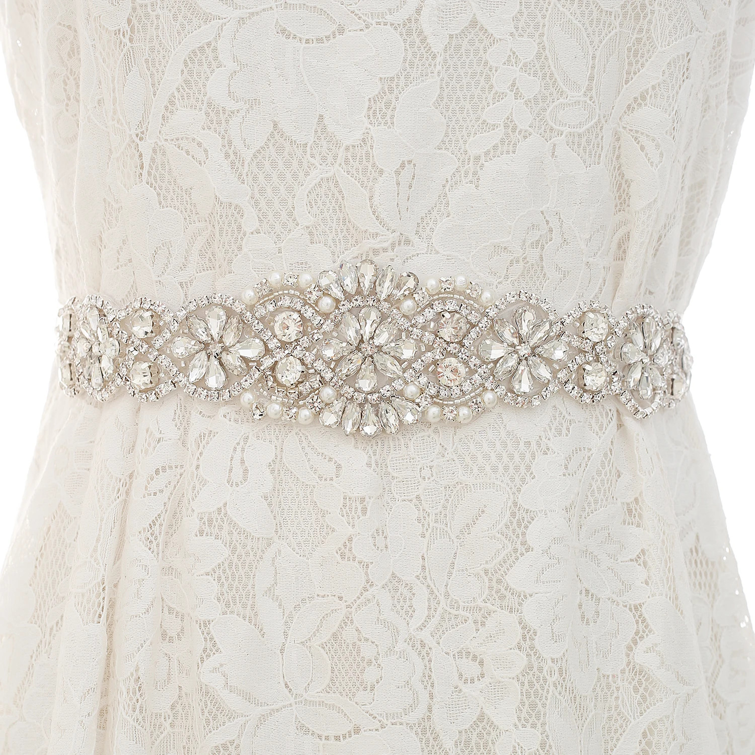 Rhinestones Bridal Belt Luxury - Bridal Sash Ribbon 评论和价格