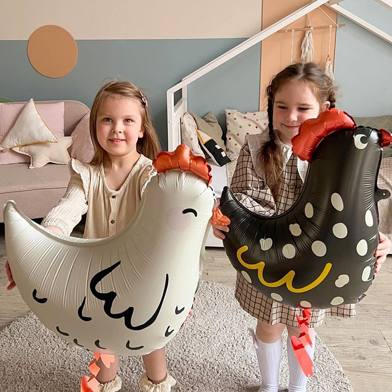 2Pcs Chicken-Shaped Aluminum F - Confetti Balloon Set 评论和价格