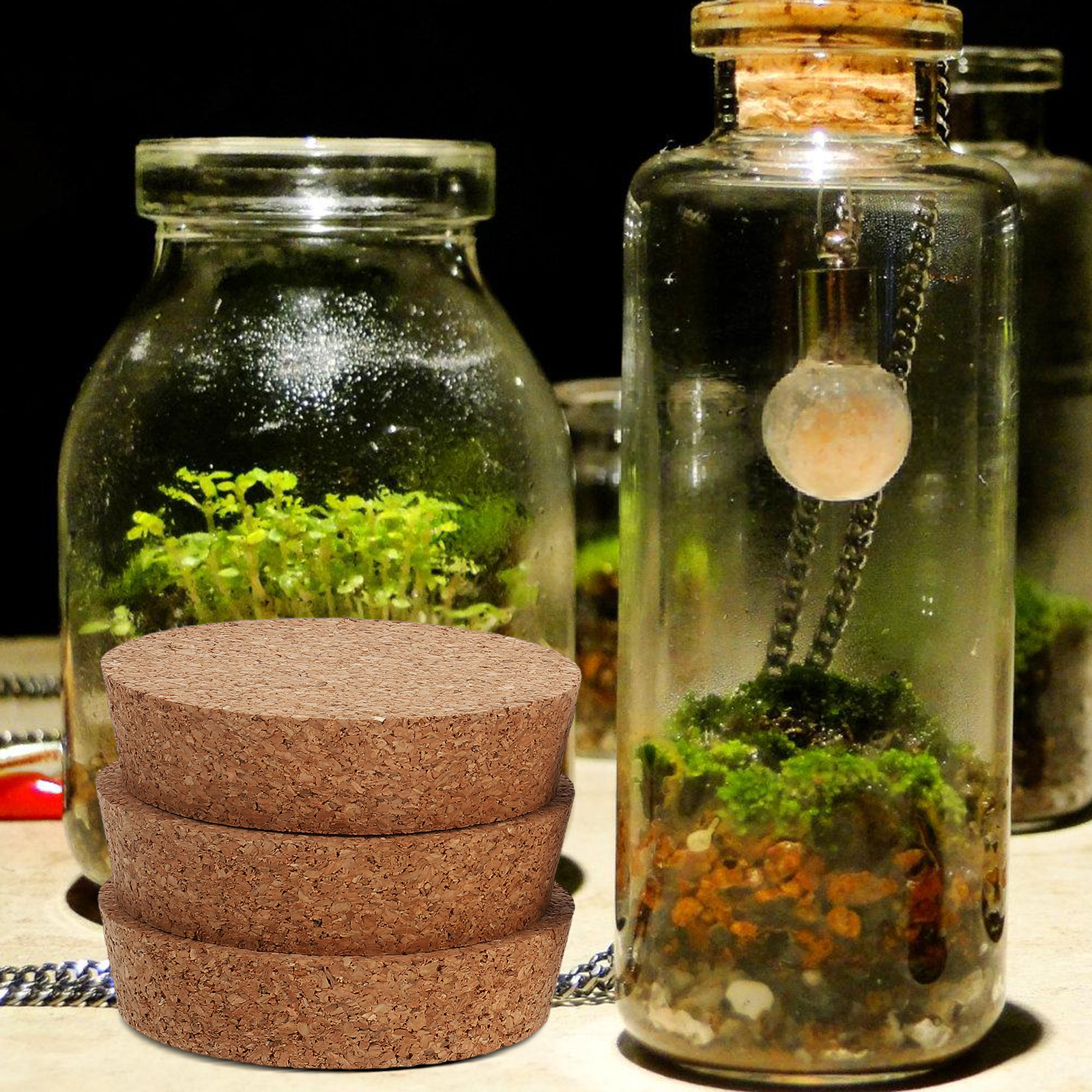 6 pcs Cork Lids For Glass Flow - Flower Girl Basket 评论和价格