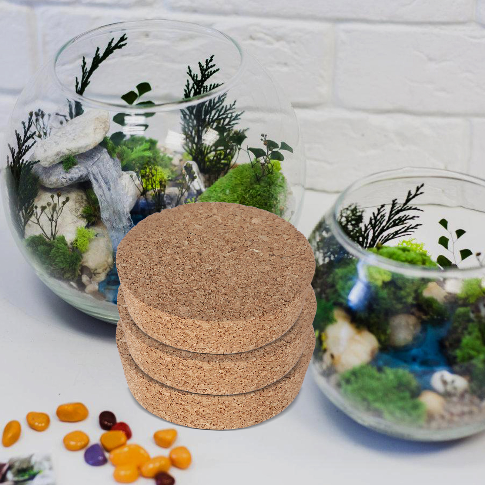 6 pcs Cork Lids For Glass Flow - Flower Girl Basket 评论和价格