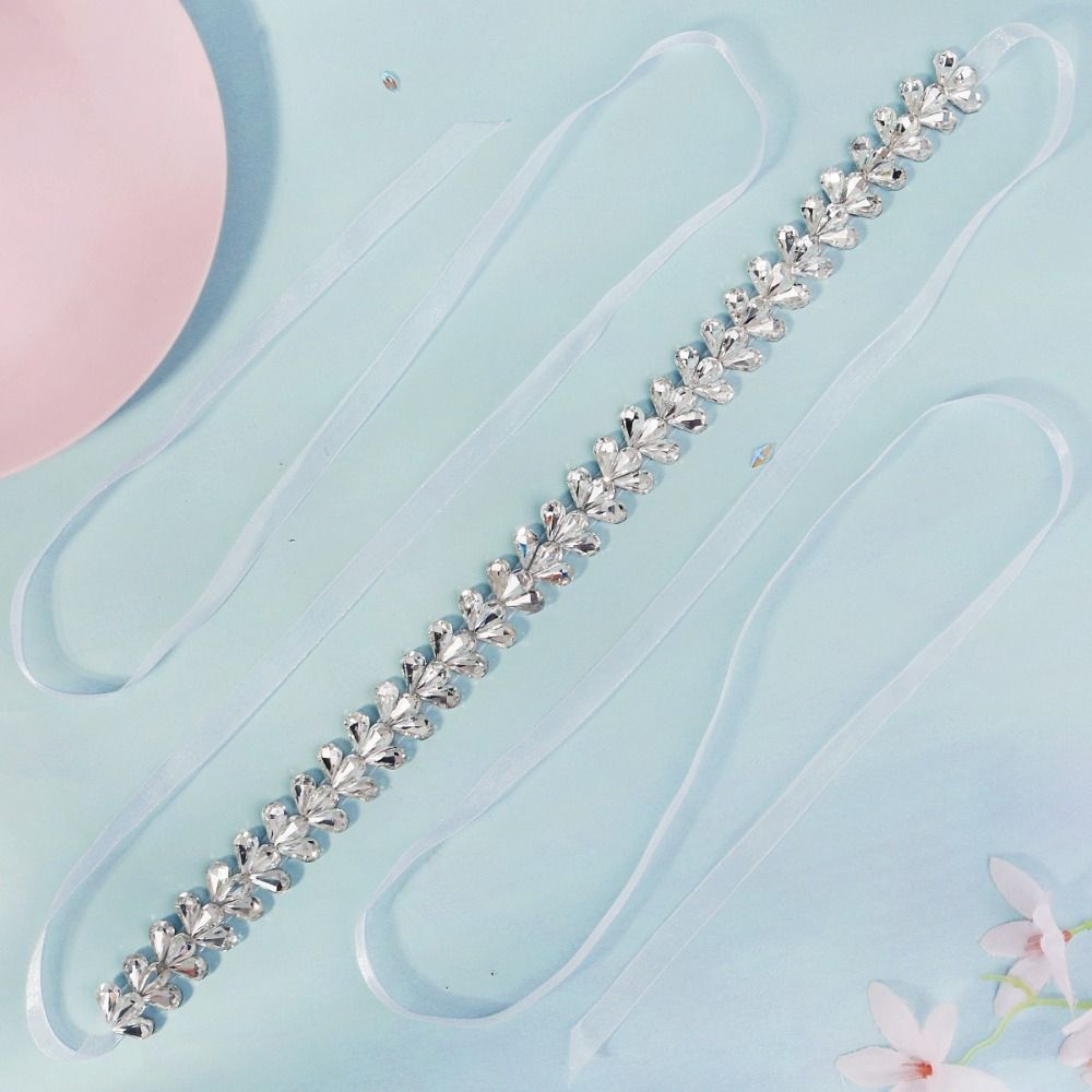 Fashion Luxury Crystal Pearls  - Bridal Sash Ribbon 评论和价格