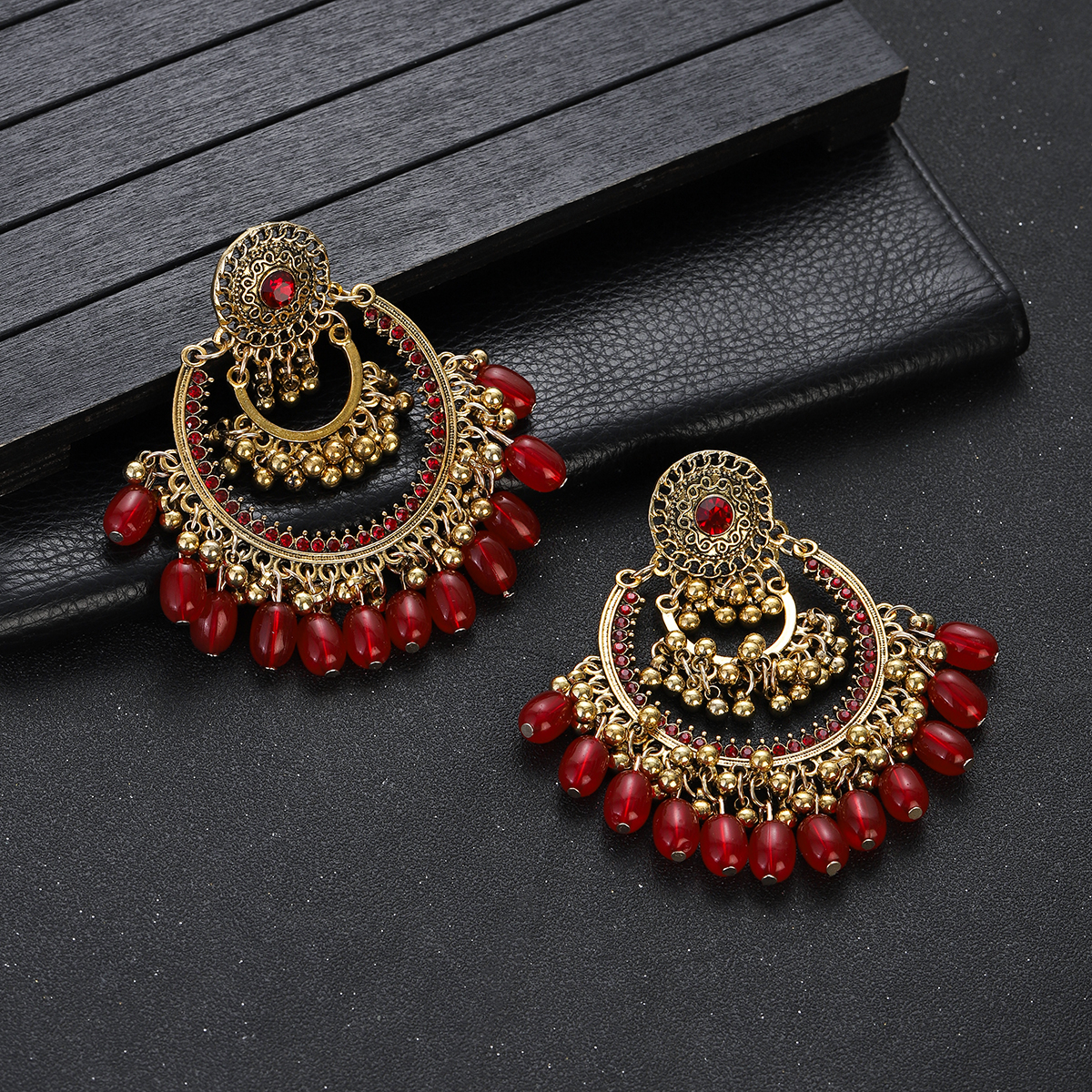 Boho Vintage Gold Color Jhumka - Indian Wedding Supply 评论和价格