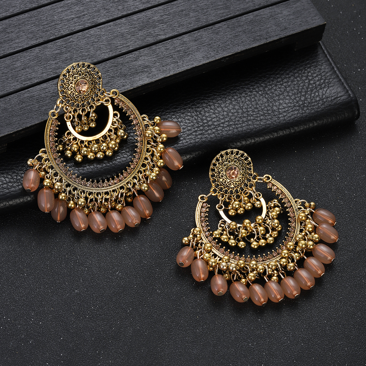 Boho Vintage Gold Color Jhumka - Indian Wedding Supply 评论和价格