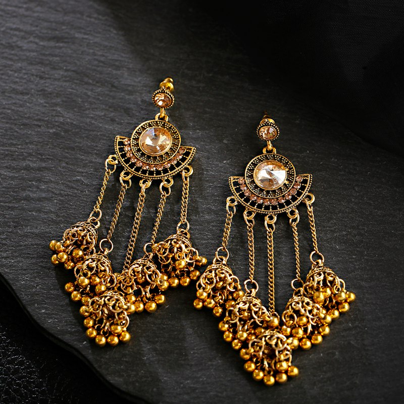 Indian Jhumka Earrings Gold Sl - Indian Wedding Supply 评论和价格