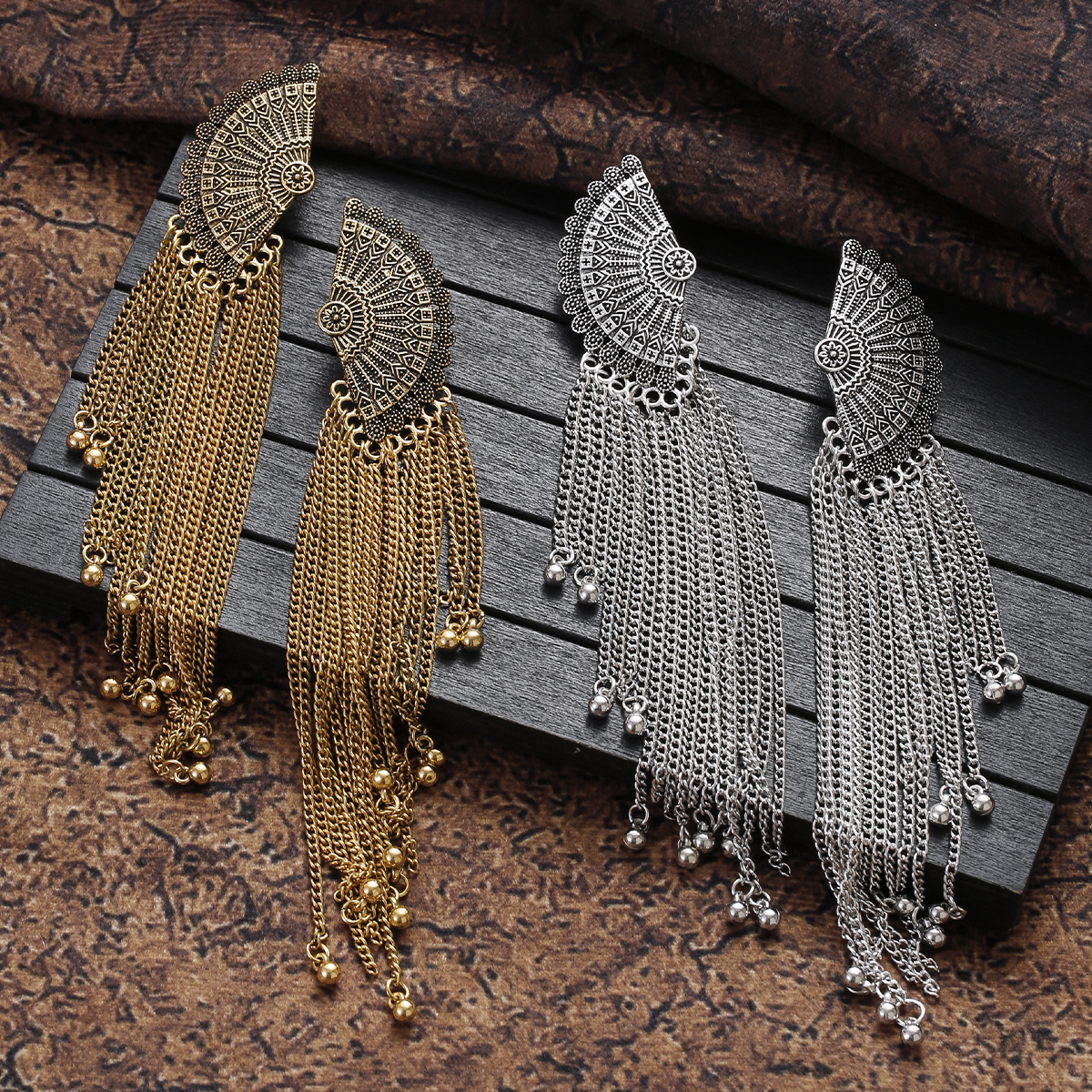 Indian Jhumka Earrings Gold Sl - Indian Wedding Supply 评论和价格